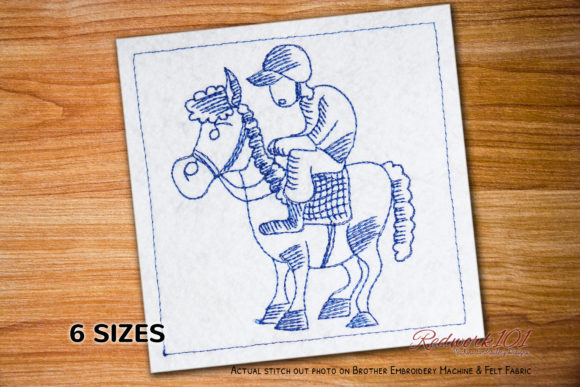 Horse Jockey Lineart Design