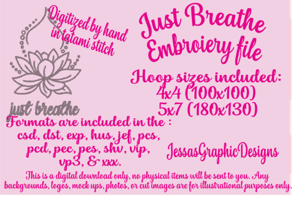 Just Breathe Embroidery Design Review