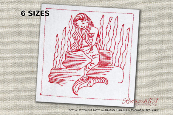 Mermaid Sitting on Rock Lineart