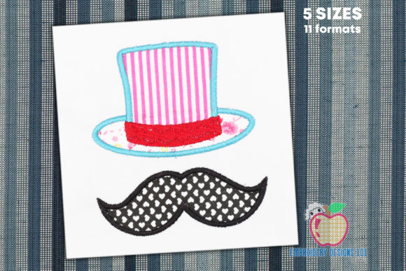 Moustache and Hat Applique
