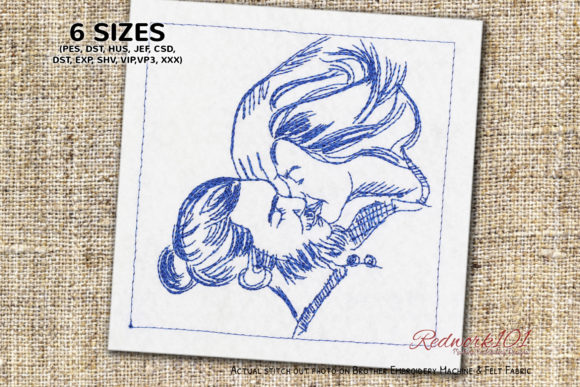 Passionate Kiss Redwork