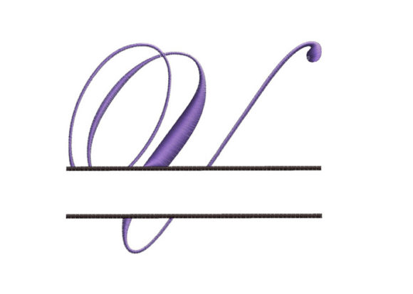 Split Monogram Font Letter V